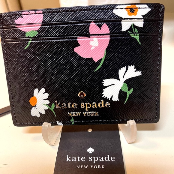 kate spade Leather Madison Floral Card Holder Double sided NWT - Picture 7 of 8